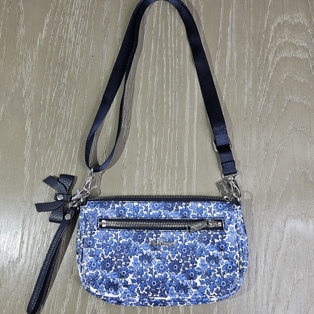 Kipling Blue Floral Crossbody Bag